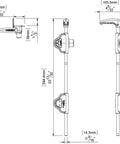 Technical drawing of Lockable Security Drop Bolt For Wood And Vinyl Gates 24 Inch Length Prevents Dropping And Dragging With Retention Grooves
