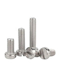 Top Shelf 304 Stainless Steel Machine Screws With Slotted Round Cheese Heads In M2 M2.5 And M3 hardware pack of various sizes.