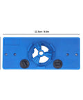 Premium 35mm Hinge Hole Saw Jig Kit For Woodworking Pros with adjustable depth and screw spacing, blue ABS plastic construction.