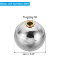 M6x42mm Ball Nuts Knob Hollow Female Thread 304 Stainless Steel Round Blind Hole Screw Cap Cover for Lighting and Machinery Diy Decoration Silver Durable Pro Grade Finish Heavy Duty Build Solid
