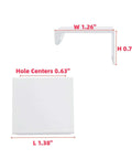 Dimensions of 30 Pieces 1.38 Inch Finger Pulls Aluminum Alloy White Cabinet Drawer Hardware With 0.63 Inch Hole Centers For 20mm Thick Panels
