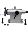 Zero Hassle Four Axis Manual Tailstock Cnc Indexing Head With Heavy Duty Cast Iron Frame, silver with black details, for milling.