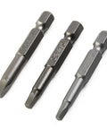 Heavy Duty 50mm Square Head Screwdriver Bits Set 3pc Steel SQ1 SQ2 SQ3 Magnetic Drill Bit Kit for Cordless Electric Powers Tools and Heavy Repair Jobs That Gonna Hold Tough Under Any Stress, steel square bits