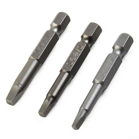 Heavy Duty 50mm Square Head Screwdriver Bits Set 3pc Steel SQ1 SQ2 SQ3 Magnetic Drill Bit Kit for Cordless Electric Powers Tools and Heavy Repair Jobs That Gonna Hold Tough Under Any Stress, steel square bits