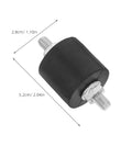 4 Pack M8 Air Compressor Anti Vibration Mounts With Nuts, Shock Absorber Vibration Isolation Pads For Noise Reduction And Stable Equipment Setup In Tight Spaces. Black rubber mount with M8 threaded studs, 5.2cm length