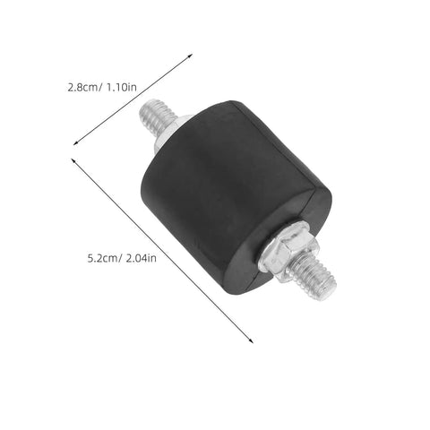 4 Pack M8 Air Compressor Anti Vibration Mounts With Nuts, Shock Absorber Vibration Isolation Pads For Noise Reduction And Stable Equipment Setup In Tight Spaces. Black rubber mount with M8 threaded studs, 5.2cm length