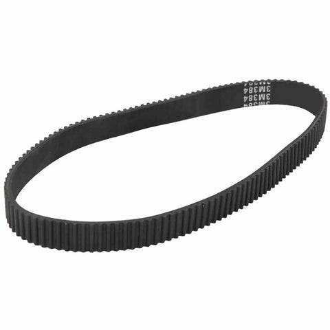 Durable 384mm 12mm rubber scooter driving belt replacement for small electric scooters with 3mm tooth spacing.