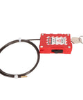Adjustable Cable Lock Padlock with Built In Cable, rustproof and heavy duty safety lock for industrial equipment maintenance.