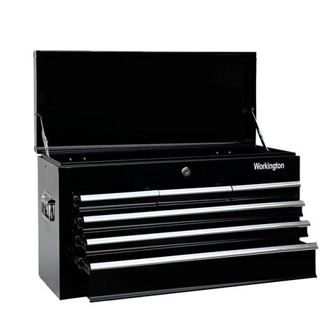 Portable Metal Tool Chest With 6 Drawers 24 Inch Cabinet Ball Bearing Drawer Slides Lockable Steel Tool Storage Box Organizer Heavy Duty Black Metal Toolbox