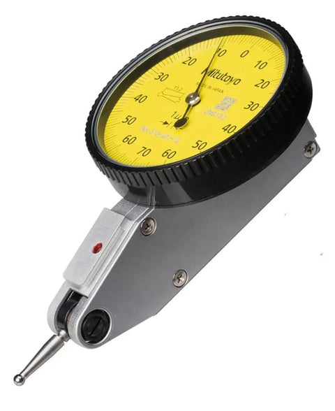 Dial Test Indicator With 0.14 Millimeter Range And 0.001 Millimeter Graduation For Pro Grade Alignment And Runout Checks, 1 Micron Accuracy, Yellow Dial, Printed Contact Length, Scratch-Resistant Crystal, Impact-Resistant, Inspection Certificate