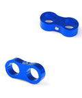 Premium Blue Aluminum Hose Clamp Separator Kit With 10 Pieces For AN4 To AN12 Line Division Heavy Duty Line Divider Clamps For Pro Mechanics And Hot Rod Projects Need High Performance Quick Install, blue anodized dual-hose clamp