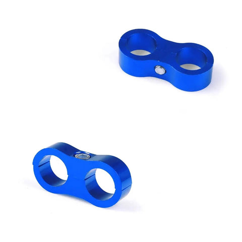 Premium Blue Aluminum Hose Clamp Separator Kit With 10 Pieces For AN4 To AN12 Line Division Heavy Duty Line Divider Clamps For Pro Mechanics And Hot Rod Projects Need High Performance Quick Install, blue anodized dual-hose clamp