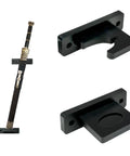 Vertical Katana Wall Mount Holder With Adjustable Tilt For Samurai Swords Bamboo Slanted Display Rack For Katana Wakizashi Tanto And Blade Collection Dope For Home Or Office Decor And Man Cave showing black wall brackets