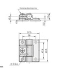 Technical drawing of White Damping Hinges With Adjustable Torque For Industrial Cabinets And Furniture Durable 1 Piece Heavy Duty Soft Close Action