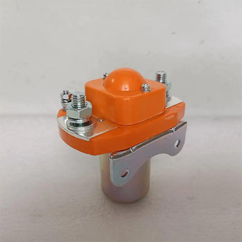 JwDawn Zj200d 80 Volt 200 Amp Single Coil No Solenoid Switch Relay for Electric Forklift Pallet Truck, side view with orange top.
