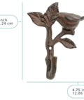 Heavy Duty Cast Iron Bird On a Branch Wall Hook With Screws Included For Real Deal Rustic Home Decor And Darn Smooth Hanging Organization You Will Love, measuring 6x4.75 inches.