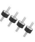 M6 Rubber Mounts for Vibration Dampening in Cars Boats Engines and Pumps 4 Pack, black cylindrical silent block isolators with threads.