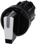 Illuminable 22mm White Plastic Selector Switch With Three Positions I To O To II, rugged control button for machinery and panels