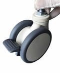 Take Your Rolling Game To The Next Level With These Tough 4 Inch Dual Casters Featuring Soft Rubber Treads And Silent Ball Bearings For Hospital Carts And Heavy Gear 2 Pack, close-up of dual caster wheel with rubber tread.