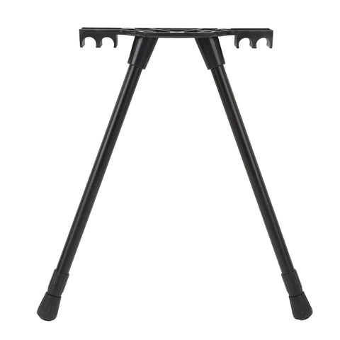 Height Adjustable Folding Table Legs Kit Made From Lightweight Aluminum Alloy, black finish, tripod configuration.