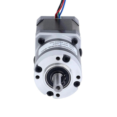 Front view of Nema 17 Stepper Motor With Planetary Gearbox Fifty To One Gear Ratio MG Series Built In Shaft Coupling Bipolar for CNC