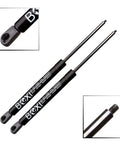 Direct Fit Heavy Duty Pair Liftgate Lift Supports For Chevy Astro 1990 To 2000 And GMC Safari 1992 To 2000 Van Gas Shock Struts, black finish with extended and compressed lengths.