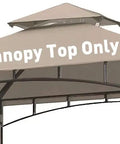 Grill Gazebo Replacement Canopy Roof For 5x8 Foot Outdoor BBQ Gazebo Top Cover Double Layer Weather Resistant Durable Polyester Fabric Keeps Sun And Rain Off Fits Model L-GG001PST-F Khaki