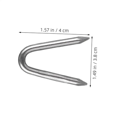 Heavy Duty Wire Mesh Staples Set For Outdoor Construction Reusable U Shaped Fence Post Staples Pro Grade Nails, side view
