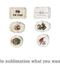 Eight Pack Sublimation Blanks For Hats And Garments 100 Percent Polyester Heat Press Ready Patches with various designs
