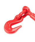 Red hook detail of 4 Pack 1/2 To 5/8 Inch Ratchet Binders For Heavy Duty Load Securement, Ratchet Style Chain Binders With Grab Hooks