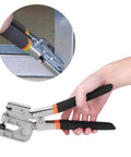 Using the Heavy Duty Stud Crimping Tool For Drywall 10 Inch Steel Alloy Pliers Easy To Use Crimper For Gypsum Board