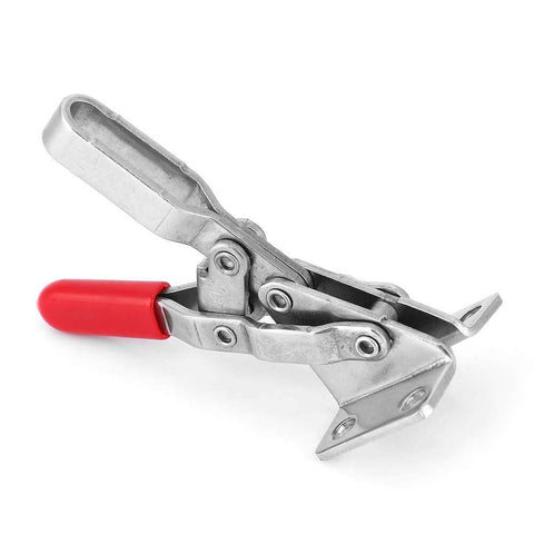 Heavy Duty Quick Release Toggle Clamp 304 Stainless Steel With Rubber Gripping Bar And 4-Hole Base For Workholding Fixture And Mechanical Clamping