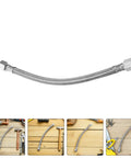 Two Pack Air Compressor Hose Replacement With Aluminum And Stainless Steel Tubes, Safety Valve, for Pneumatic Hose System
