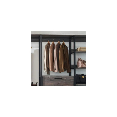 Boss Level Wooden Walk In Closet System For Your Sweet Bedroom Setup Featuring Clean Rococo Romance Finish And Massive Storage For Shoes Clothes And Daily Wardrobe Essentials