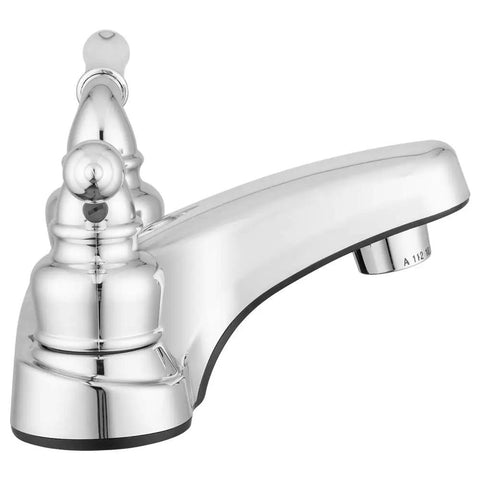 Lynden Bathroom Sink Faucet With Chrome Finish, dual levers, elegant arc spout, lightweight ABS construction, side view