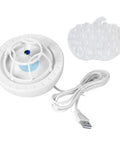 Slick Portable Usb Dishwasher With Ultrasonic Deep Clean And High Pressure Water Spray That Tackles Greasy Pots And Pans Hassle Free For Small Kitchens Apartments Or Rv Outings In Matte Blue, featuring a white ultrasonic cleaner and a silicone mat.