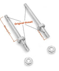 Pair of chrome metal bullet-style turn signal bolts with nuts for Harley Sportster rear indicators