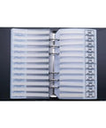 Open view of 0201 Resistor Kit With 170 Values 50pcs Per Spec 8500pcs Total SMD Resistors High Precision in black anti-static booklet