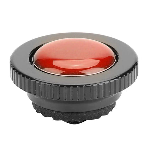 Slick Mini Quick Release Plate Built From Tough Aluminum Alloy for camera swaps, featuring a red circular button and black base.