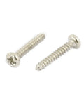 Heavy Duty Stainless Steel Screws 100 Pack M2.5 X 15mm Phillips Round Head Self Tapping Bolts on a white background.