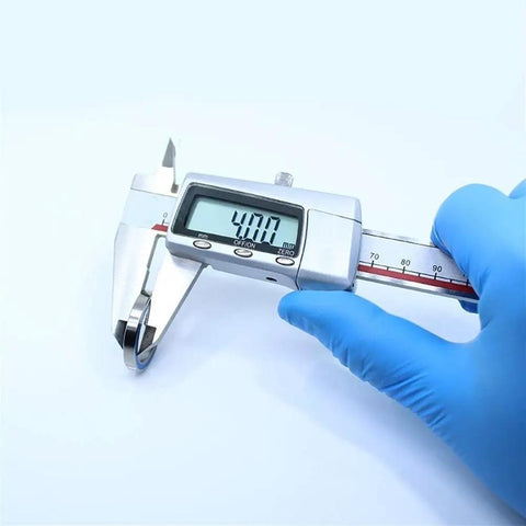 Digital caliper measuring diameter of Blue Sealed 6704RS Ball Bearings Set for Hobby Electric RC Cars and Trucks 20x27x4 mm ABEC 3 2RS