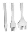 White Steel Prong Leather Punch Set For Crafting Includes 2, 5, And 10 Sizes With 3.38mm Spacing Rust Resistant Ergonomic Handles Pro Grade Kit