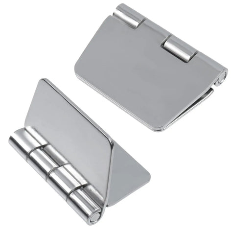Heavy Duty Weld On Hinges Set Of Four 2.91 By 2.38 Inches 0.08 Inch Thick 304 Stainless Steel Butt Hinge Rust Resistant For Gates Trailers And Garage Doors Weldable Metal Hardware, close-up view of two hinges.