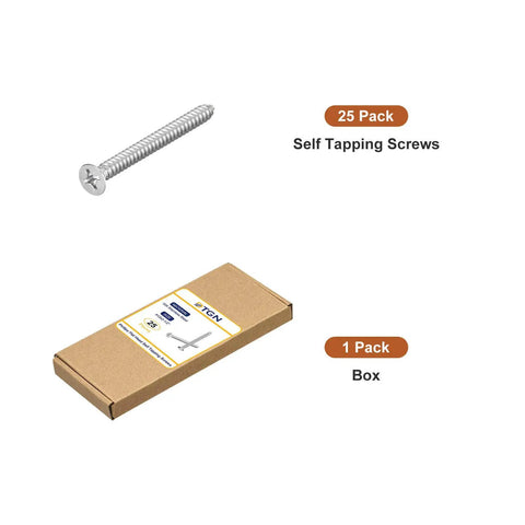 Premium Size 12 X 2.5 Inch Flat Head Phillips Driven Screws, 304 Rust Proof Stainless Steel Wood Fasteners For Furniture Assembly in a box.