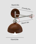 Swing Arm Wall Sconce, Modern Wood Lamp Bedside Reading Bedroom with adjustable polished chrome arm and dome shade.