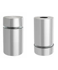 Two stainless steel standoff screws for acrylic signs, 1/2 in dia x 3/4 in long, silver hardware