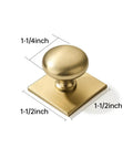 10 Pack One And A Half Inch Brushed Brass Cabinet Knobs With Backplates Satin Gold Dope Vintage Look For Cabinets Drawers Closets And Bi Fold Doors Do It Yourself Home Upgrade; single knob on square backplate