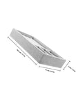 Keep Your Daily Bling Neatly Stashed In This Slick Gray Velvet Jewelry Organizer Tray With Elastic Grid For Rings Earrings Necklaces Watches Glasses Totally Solid For Home Or Store Display, dimensions showing 19.5 cm x 11 cm x 3 cm.