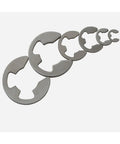 580 To 1000 Piece External Retaining Ring E Clip Circlip Washer Set In 304 Stainless Steel M1.2 To M15 Sizes laid out in sequence