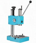 Heavy Duty Manual Arbor Press Built Different Takes A Beating Rock Solid Benchtop Punching And Riveting Tool For Weekend Warriors Compact Shop Fixture That Gets The Job Done showing sky blue powder coated body.